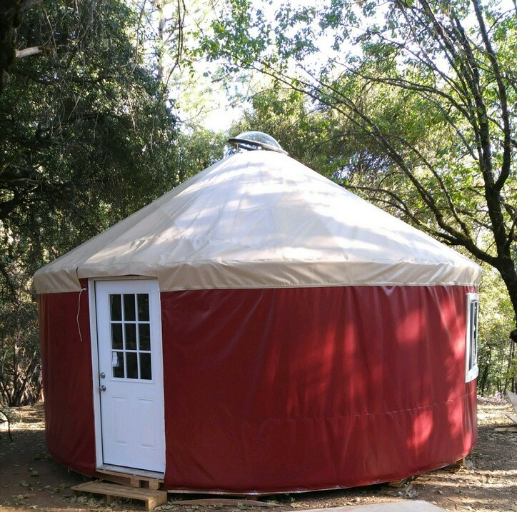A red yurt